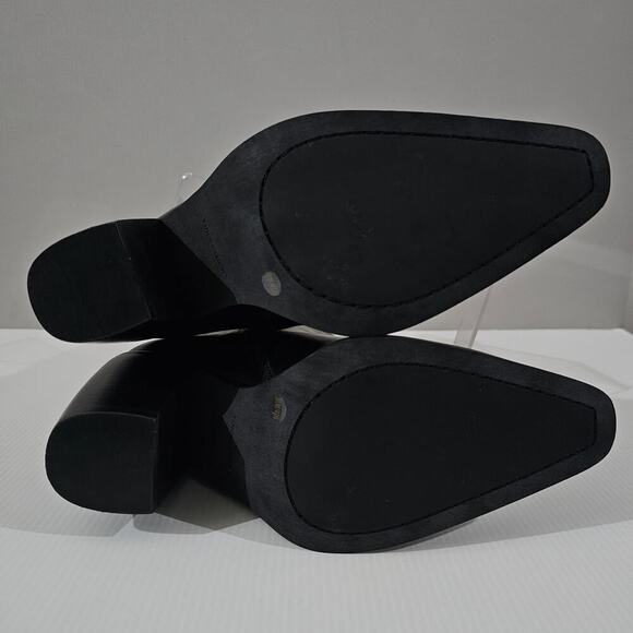 NEW Vince Camuto Allie Ankle Bootie Womens 10  Black Leather Western Block Heel - Picture 12 of 14